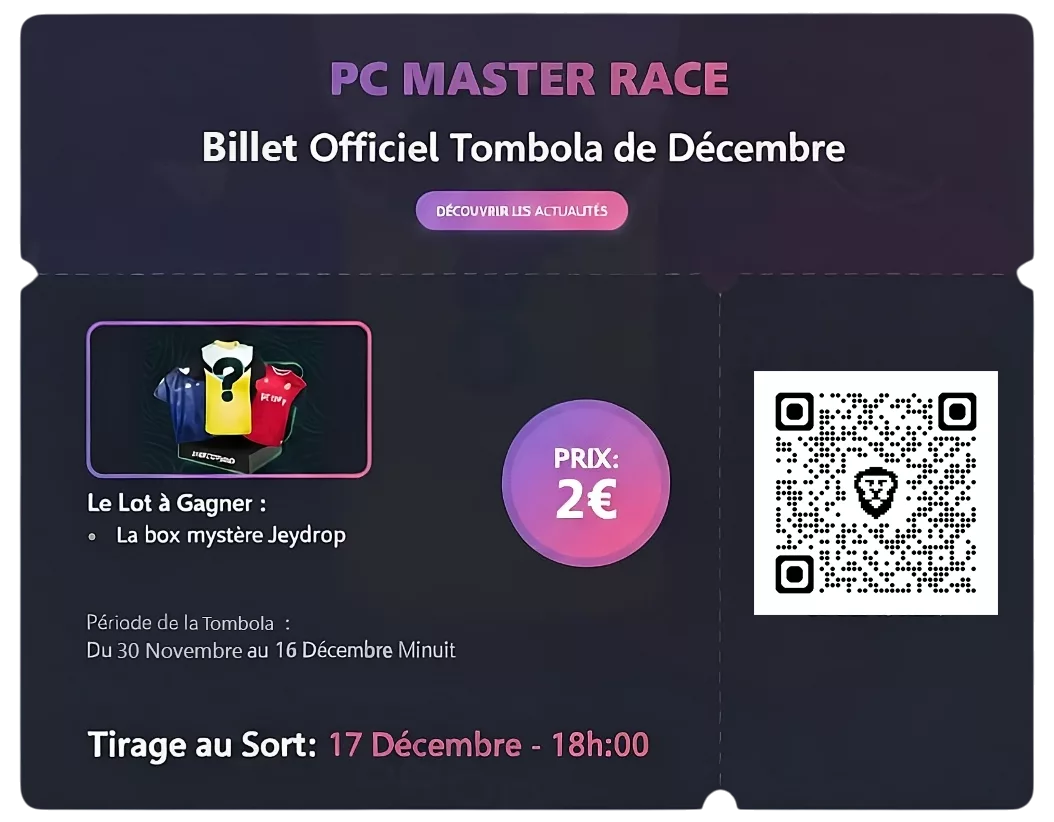 Ticket de tombola décembre 2025